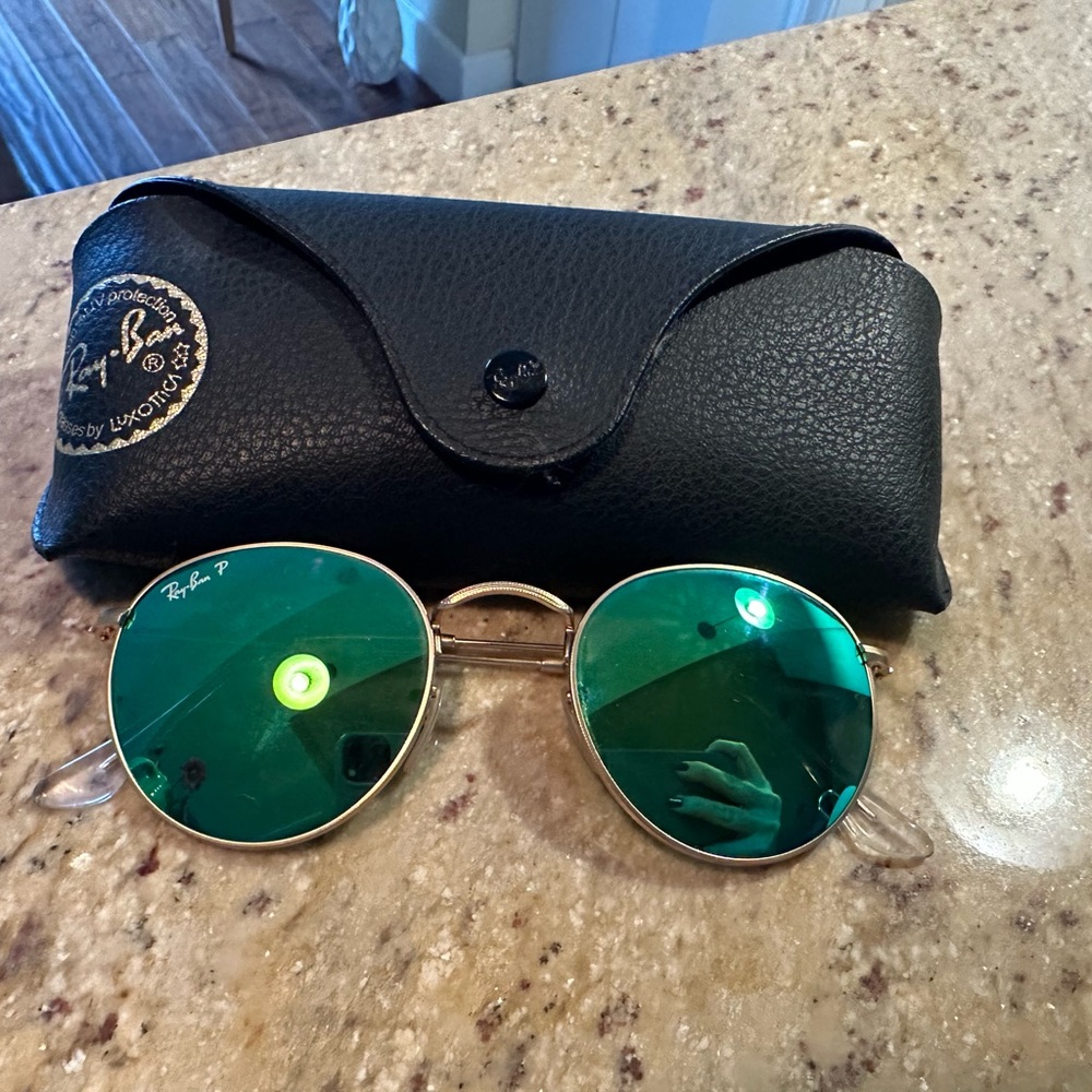Ray-Ban RB3447 112/P9 Sunglasses Gold w/ Green Mirror Polarized - Special Series